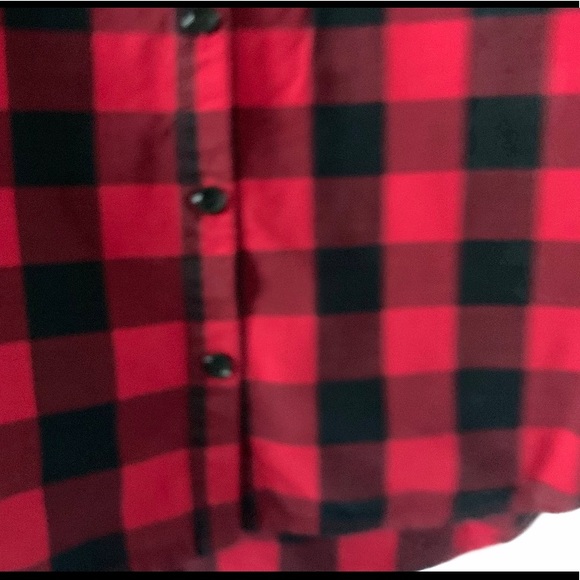 Gap Kids Red Black Plaid Button Front Top - Picture 3 of 5